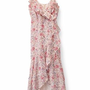 Express Floral Dress - Pink and Cream